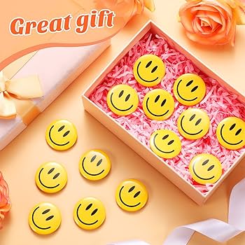 Amazon.com: 200 Pcs Happy Smile Face Button Pin Retro